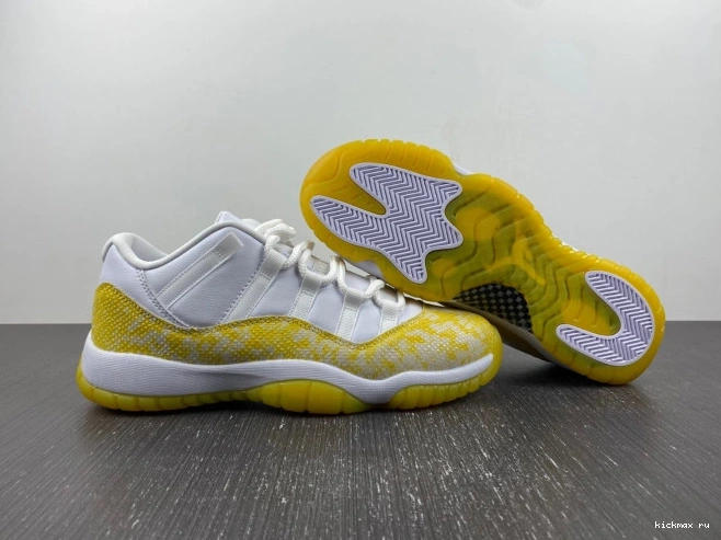 Cheap WMNS Yellow Low Jordan Snakeskin Air 11 AH7860-107 0821